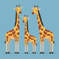 Cute Giraffe Animal isolated flat illustration white background vector