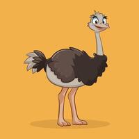 Cute Ostrich animal cartoon animals illustration isolated on white background. vector