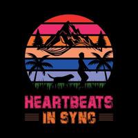 heartbeats in sync funny design vector