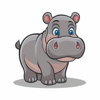 hippo cartoon character isolated on white background vector