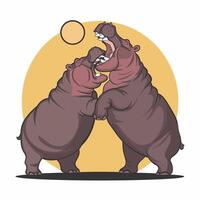 hipopótamo dibujos animados personaje aislado en blanco antecedentes vector