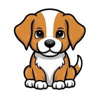 cute cartoon dog illustration vector