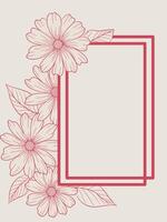 Hand Drawing abstract Floral Frame invitation vector