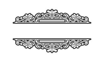Ornament floral design element for frame, border, and wedding with vintage style vector