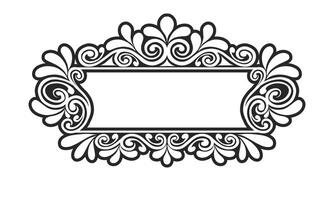 clásico nombre etiquetas ornamento floral frontera para bodas vector