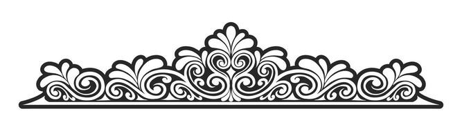 Ornament floral design element for frame, border, and wedding with vintage style vector