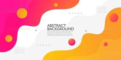 Orange and pink gradient geometric business banner design. Creative banner design with wave shapes and lines for template. Simple design on white horizontal banner. Eps10 vector