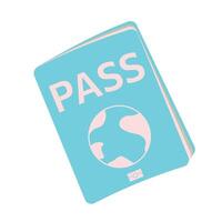 pasaporte icono. viaje concepto. plano diseño ciudadanía carné de identidad para viajero aislado. elemento para imprimir, bandera, tarjeta, folleto, logo. vector
