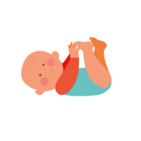 Cute baby lying on his back, he is moving legs and hands png