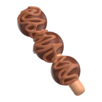 chocola bal spiesjes 3d icoon chocola met transparant achtergrond png