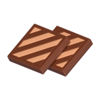 twee plein chocolaatjes 3d icoon chocola met transparant achtergrond png