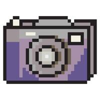 Camera in pixel art style vector