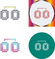 Processors Connected Icon Design vector