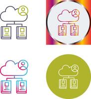 nube biblioteca icono diseño vector