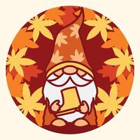 Gnome Autumn 3D Background vector