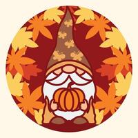 Gnome Autumn 3D Background vector