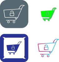 Unique Unlock Cart Icon Design vector