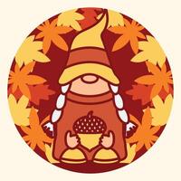 Gnome Autumn 3D Background vector