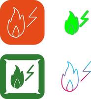 Unique Electricity Fire Icon Design vector