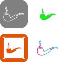 Unique Lit Smoking Pipe Icon Design vector