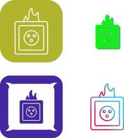 Unique Fire in Socket Icon Design vector
