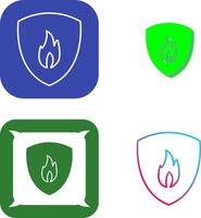 Unique Fire Shield Icon Design vector