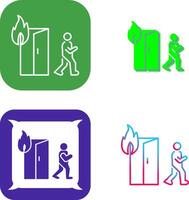Unique Running from Fire Icon Design vector