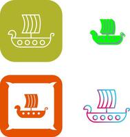 Viking Ship Icon Design vector