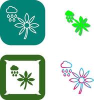 Flower with rain Icon Design vector