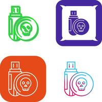 Infected Usb Drive Icon Design vector