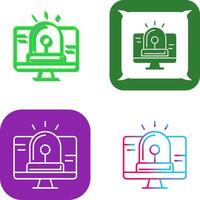 Hacking Alarm Icon Design vector