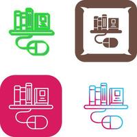 digital biblioteca icono diseño vector