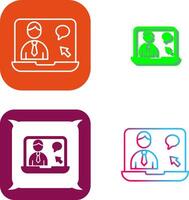 Online Interview Icon Design vector
