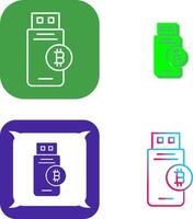 Bitcoin Usb Device Icon Design vector