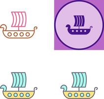 Viking Ship Icon Design vector