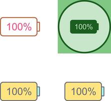 único lleno batería icono diseño vector