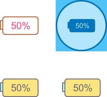 Unique Half Battery Icon Design vector