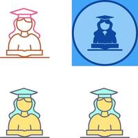 Unique Female Student Icon Design vector