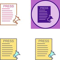 Unique Press Releases Icon Design vector