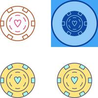 Unique Poker Chips Icon Design vector