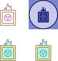 Unique Fire in Socket Icon Design vector