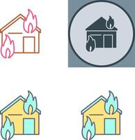 Unique Fire Consuming House Icon Design vector