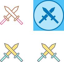 Unique Two Swords Icon Design vector