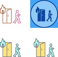 Unique Running from Fire Icon Design vector