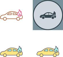 Unique Car on Fire Icon Design vector