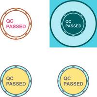 Unique QC Passed Icon Design vector