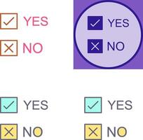 Yes No Option Icon Design vector