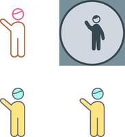 Waving to people Icon Design vector