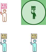 Raising Flag Icon Design vector