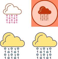 diseño de icono de codificación en la nube vector